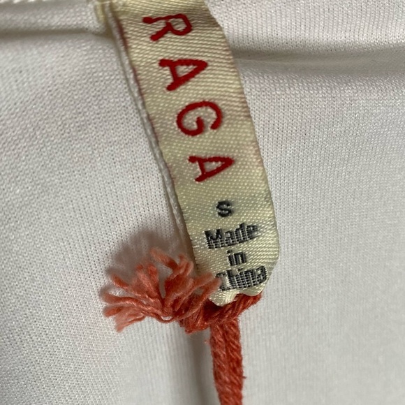 Raga La Cruz Midi Sundress White Plunging V Neck Bohemian Flowy S Small - Picture 3 of 15